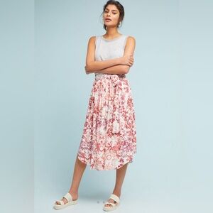 EUC Anthropologie Staycation Printed Skirt (Red Motif) // Size XL